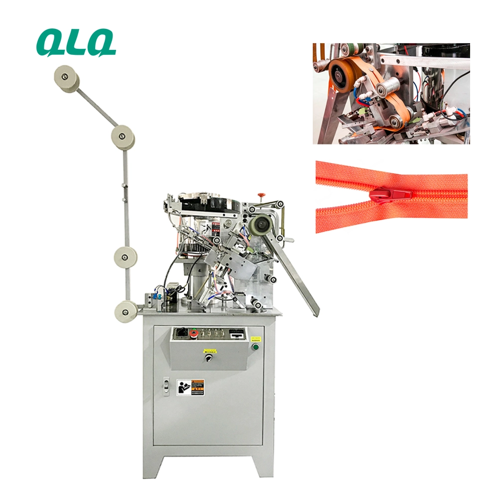 Factory QLQ Nylon Zipper Slider Mounting Machine Zipper Cutting And Slider Mounting Machine Coil Zipper slider Assembly Machine